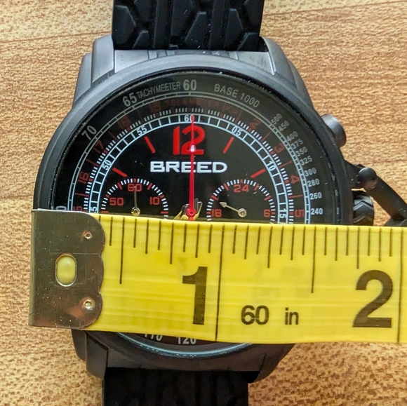 Mens Breed Athletic Watch Black & Red - Picture 8 of 9